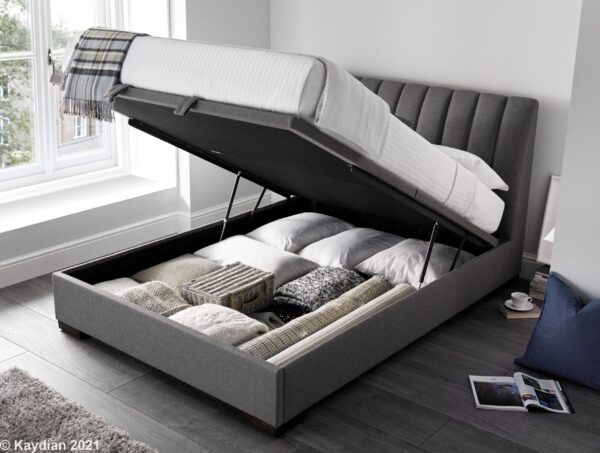 Lanchester Light Grey Kingsize Ottoman Bed - Image 2