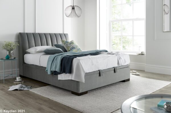 Lanchester Plume Grey Kingsize Ottoman Bed