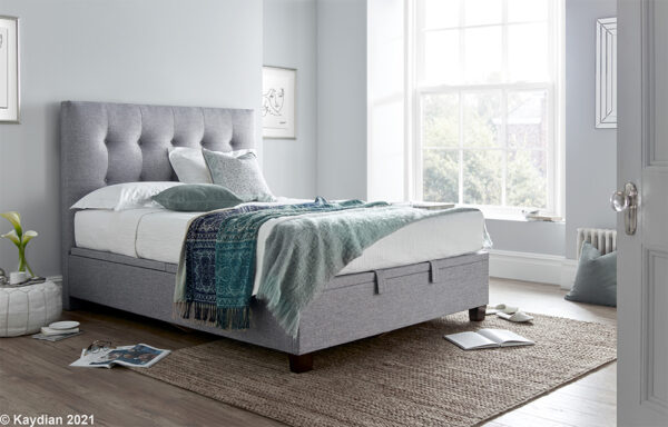 Lumley Grey Double Ottoman Bed