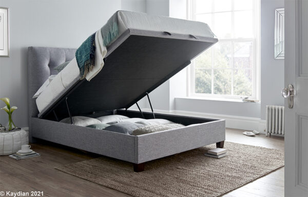 Lumley Grey Double Ottoman Bed - Image 2