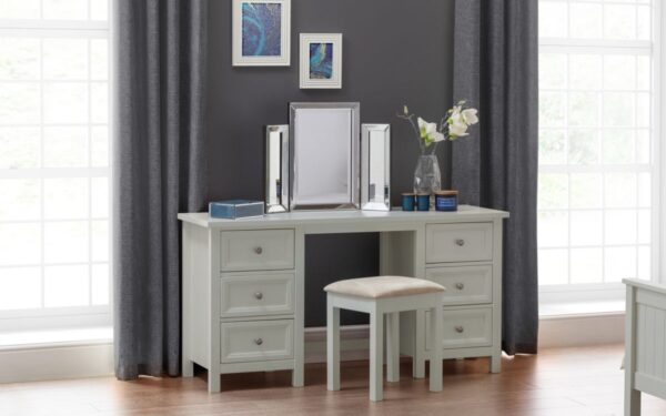 Maine Dove Grey Dressing Table + Stool