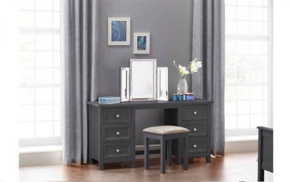 Maine Anthracite Dressing Table + Stool