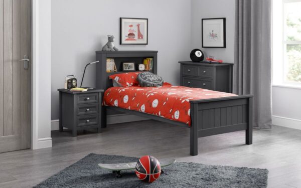 Maine Anthracite Wooden Single Bed - Image 2