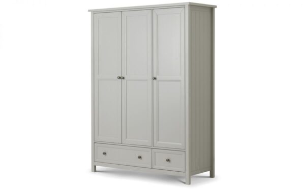 Maine Dove Grey 3 Door Combination Wardrobe