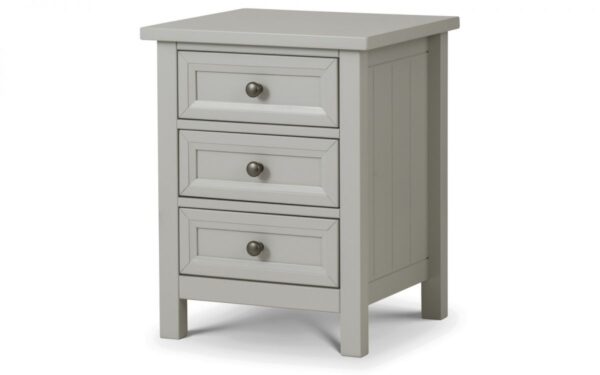 Maine Dove Grey 3 Drawer Bedside Table