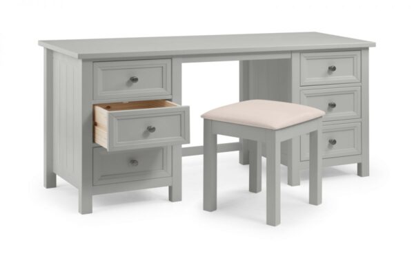 Maine Dove Grey Dressing Table + Stool - Image 2