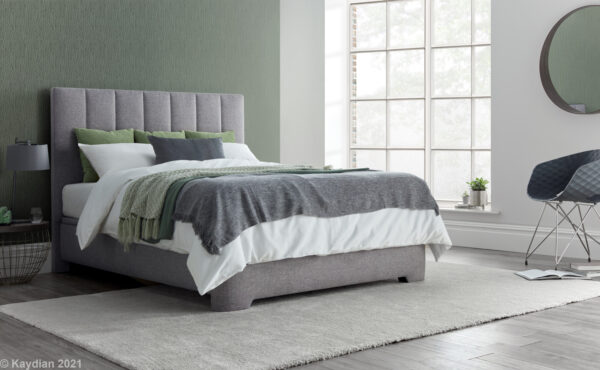 Medburn Light Grey Kingsize Ottoman Bed