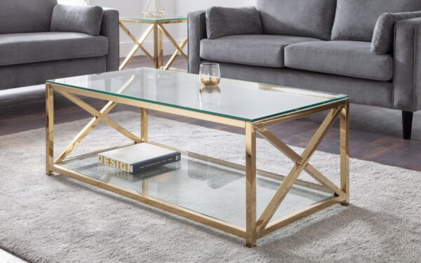 Miami Gold Glass Coffee Table