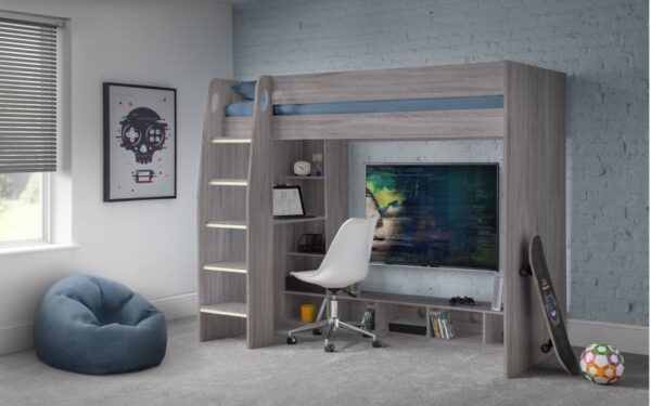 Nebula Grey Oak Gaming Bed