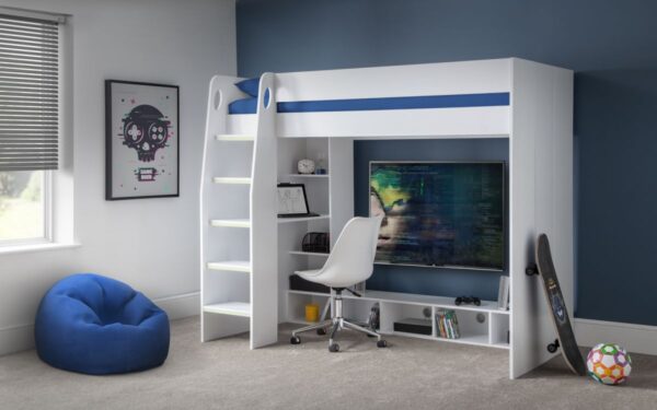 Nebula White Gaming Bed