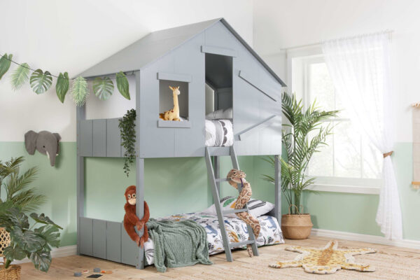 Safari Grey Wooden Bunk Bed