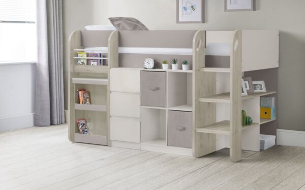 Saturn Oak & Taupe Midsleeper Bed