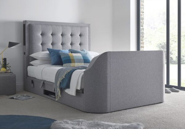 Titan Grey Ottoman Kingsize Tv Bed