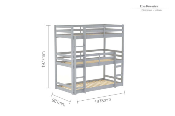 Tressa Grey Triple Bunk Bed - Image 8