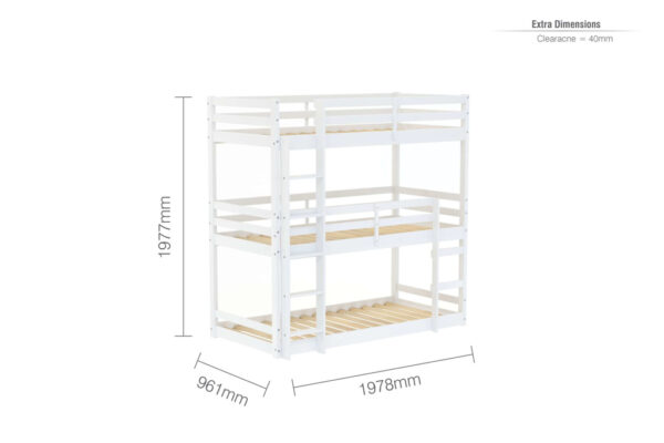 Tressa White Triple Bunk Bed - Image 7