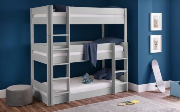 Trio Grey Wooden Bunk Beds