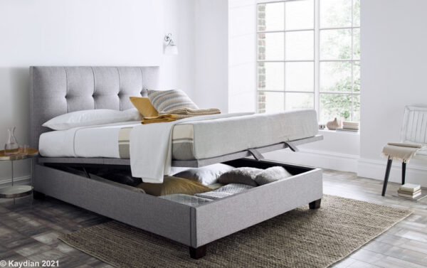 Walkworth Light Grey Kingsize Ottoman Bed