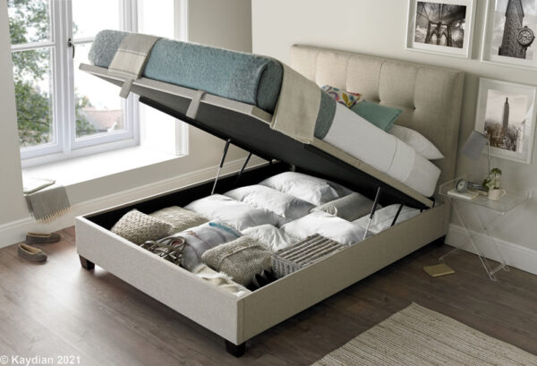 Walkworth Oatmeal Super Kingsize Ottoman Bed - Image 2