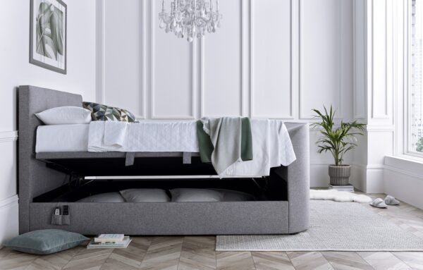 Walkworth Grey Ottoman Double Tv Bed - Image 5